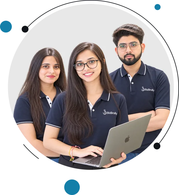 BizBrolly dedicated development team with a laptop